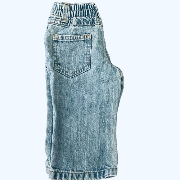 Cherokee denim blue jeans zipper pockets snap cotton elastic waist Boy 9 Months - Picture 6 of 12